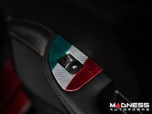 Alfa Romeo Giulia Door Trim - Window Switch Trim Kit - Carbon Fiber - Italian Theme - Feroce Carbon